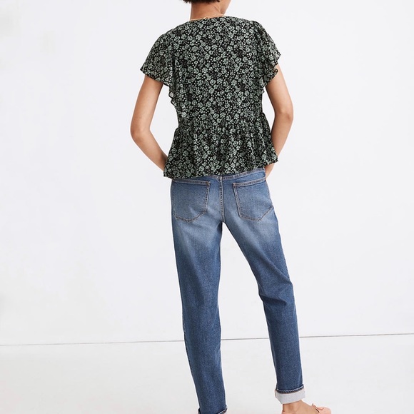 MADEWELL Georgette Ruffle Sleeve Floral Peplum Top - Picture 7 of 10